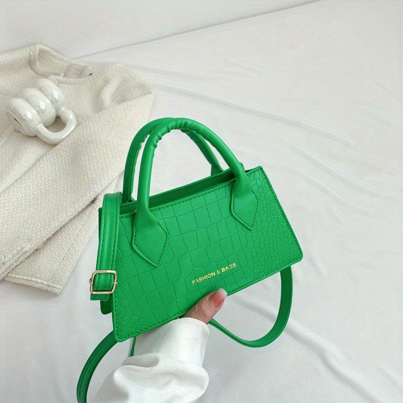 Crocodile Embossed Small Crossbody Satchel Purse