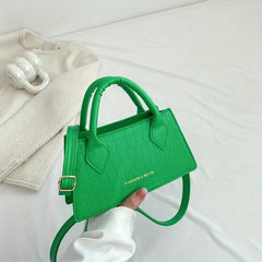 Crocodile Embossed Small Crossbody Satchel Purse