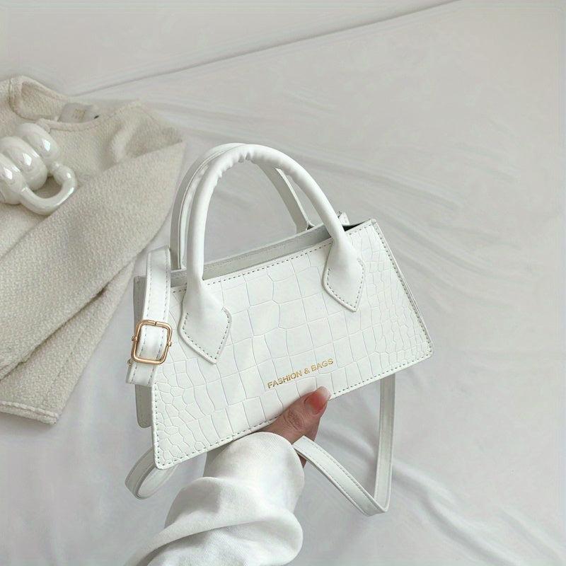 Crocodile Embossed Small Crossbody Satchel Purse