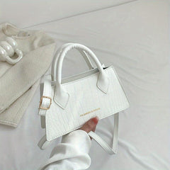 Crocodile Embossed Small Crossbody Satchel Purse