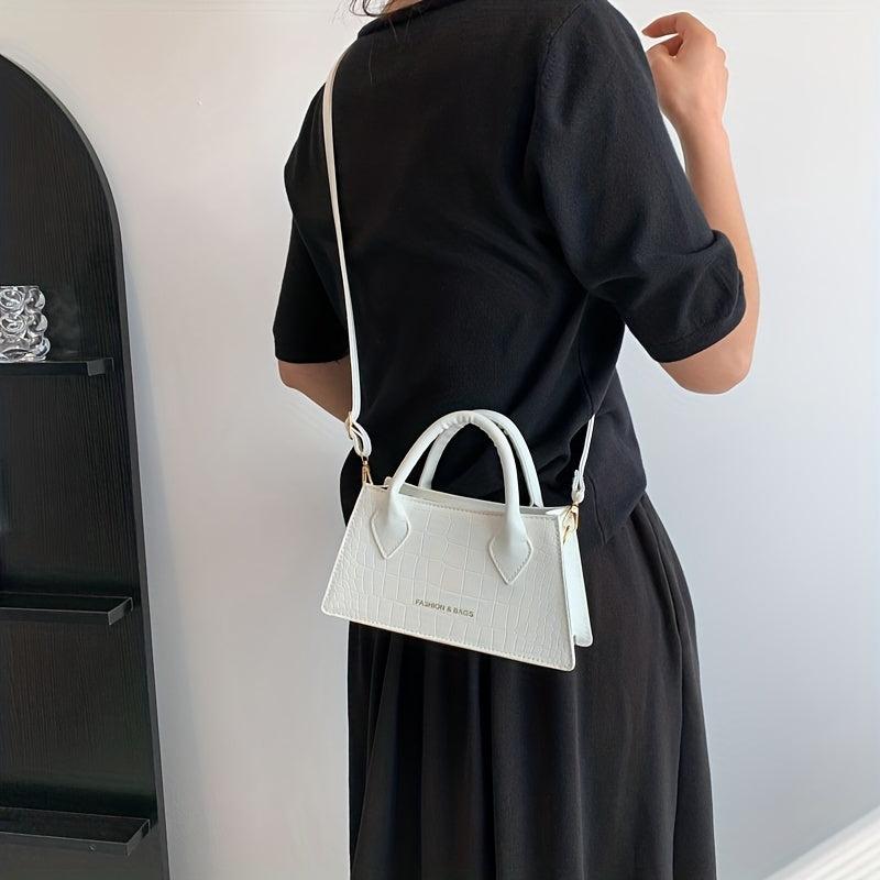 Crocodile Embossed Small Crossbody Satchel Purse