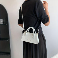 Crocodile Embossed Small Crossbody Satchel Purse