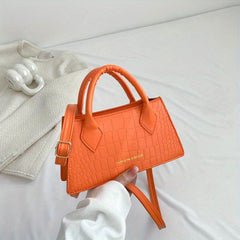 Crocodile Embossed Small Crossbody Satchel Purse