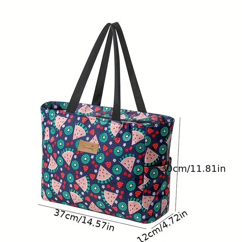 Large Capacity Insulated Lunch Bag Waterproof Zipper Handbag