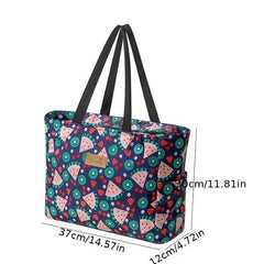 Large Capacity Insulated Lunch Bag Waterproof Zipper Handbag