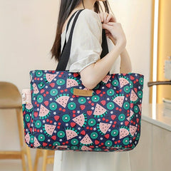 Large Capacity Insulated Lunch Bag Waterproof Zipper Handbag