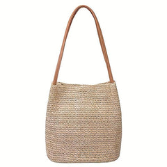 Straw Beach Bag Women's Woven Shoulder Bag Casual Summer Tote for Holiday