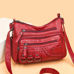 Metal Decor Crossbody Bag Women's Faux Leather Purse