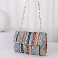 Colorful Rainbow Shoulder Bag Flap Crossbody Stylish Handbag