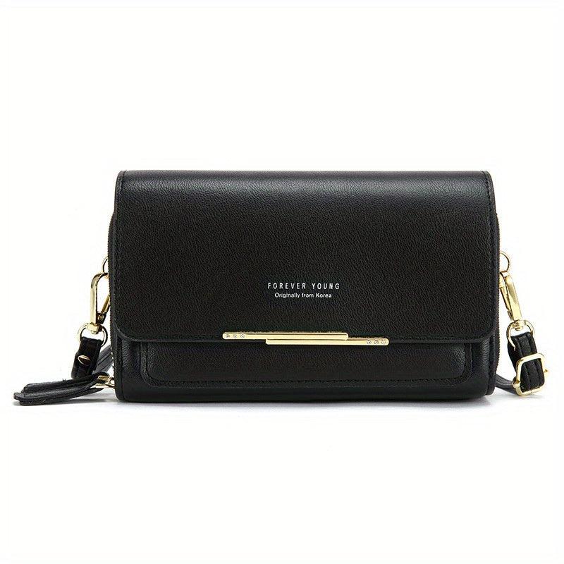 Mini Solid Crossbody Bag Casual PU Leather Shoulder Bag Women's Phone Storage