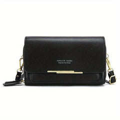 Mini Solid Crossbody Bag Casual PU Leather Shoulder Bag Women's Phone Storage