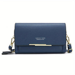 Mini Solid Crossbody Bag Casual PU Leather Shoulder Bag Women's Phone Storage