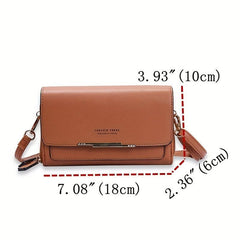 Mini Solid Crossbody Bag Casual PU Leather Shoulder Bag Women's Phone Storage