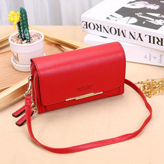 Mini Solid Crossbody Bag Casual PU Leather Shoulder Bag Women's Phone Storage