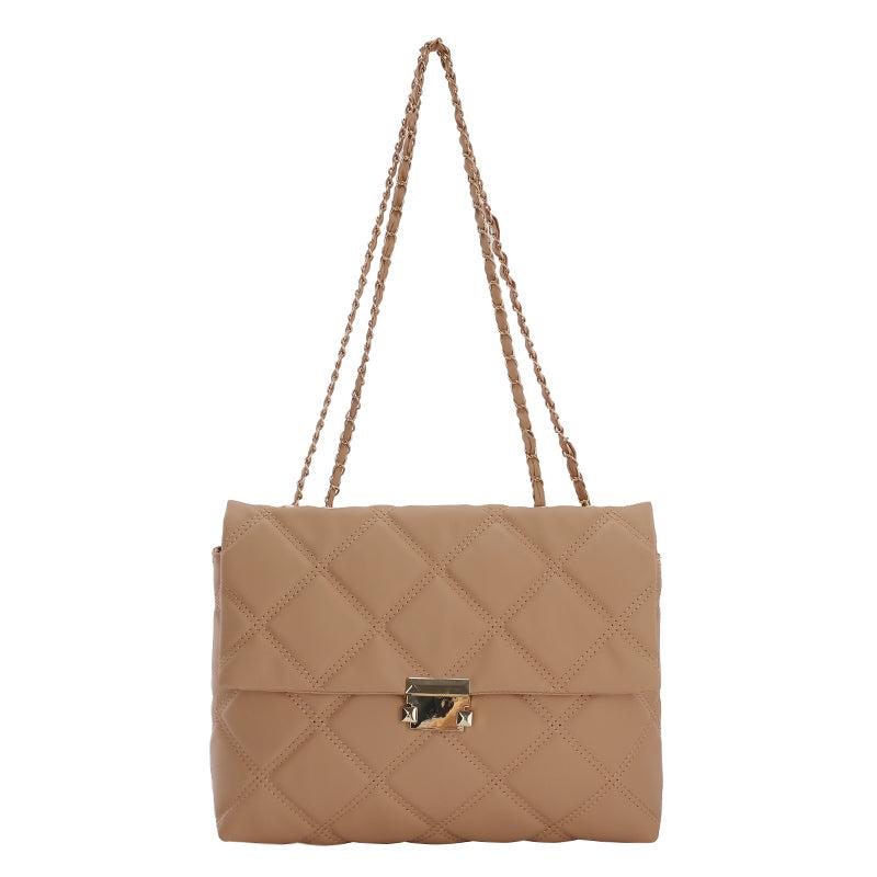 Quilted Chain Crossbody Bag Square Bag Messenger Bag
