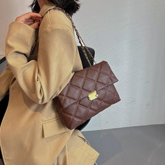 Quilted Chain Crossbody Bag Square Bag Messenger Bag