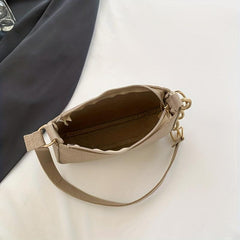 Minimalist Felt Shoulder Bag Chain Underarm Purse Women's Solid Handbag