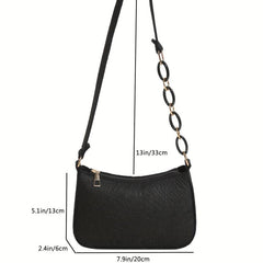 Minimalist Felt Shoulder Bag Chain Underarm Purse Women's Solid Handbag