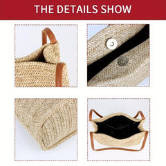 Boho Straw Bag Woven Beach Tote for Travel
