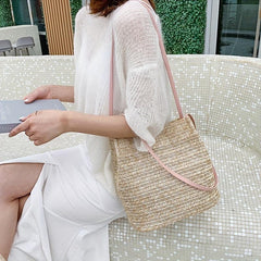 Boho Straw Bag Woven Beach Tote for Travel