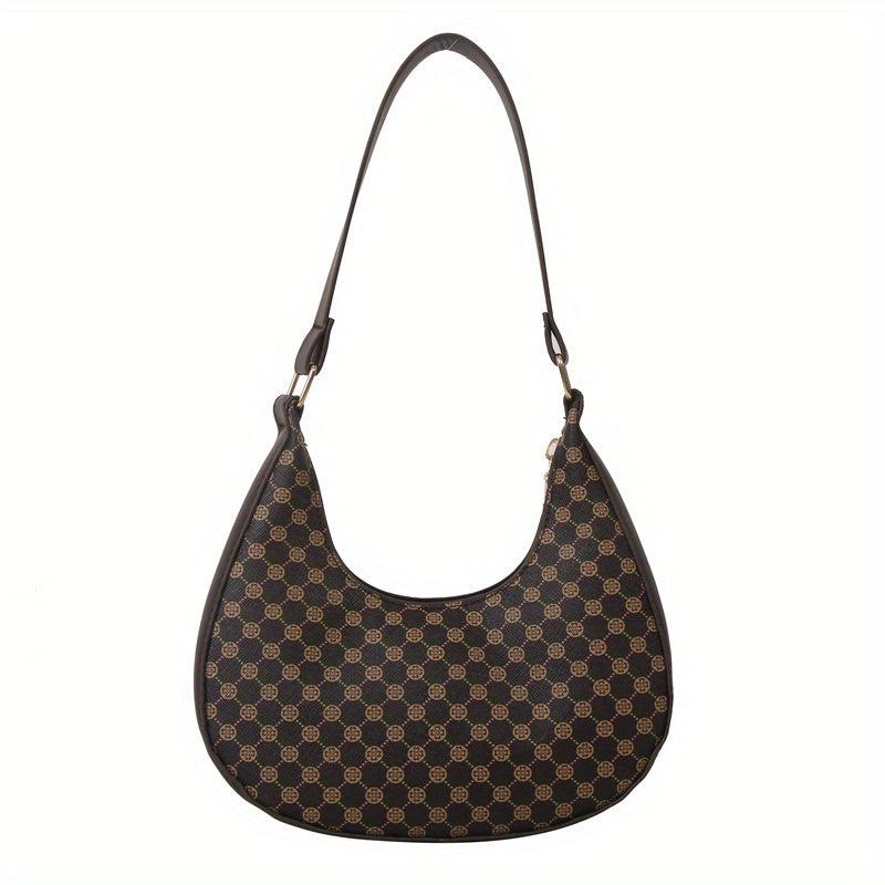 Vintage Crescent Shoulder Bag Classic Zipper Baguette Bag