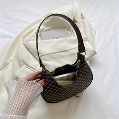 Vintage Crescent Shoulder Bag Classic Zipper Baguette Bag