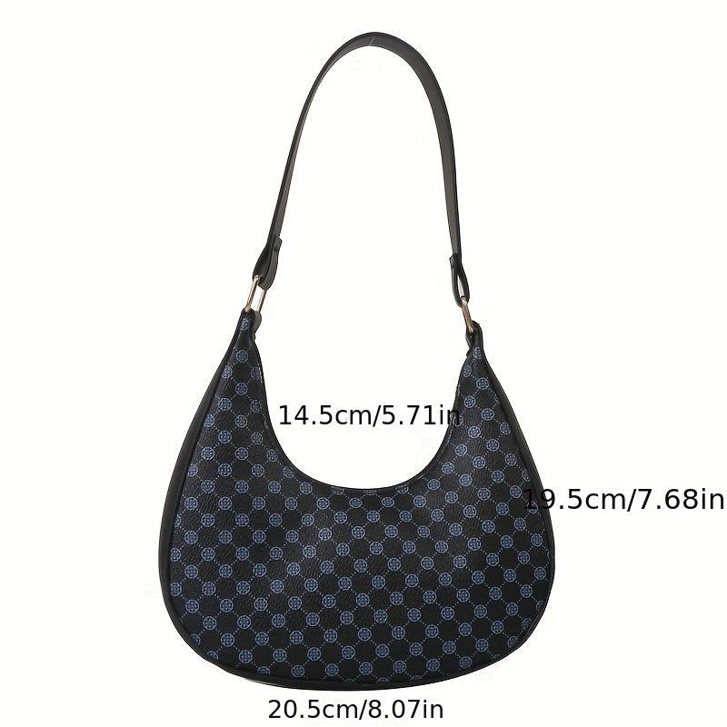 Vintage Crescent Shoulder Bag Classic Zipper Baguette Bag