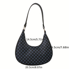 Vintage Crescent Shoulder Bag Classic Zipper Baguette Bag