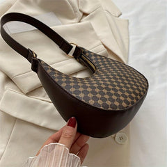 Vintage Crescent Shoulder Bag Classic Zipper Baguette Bag