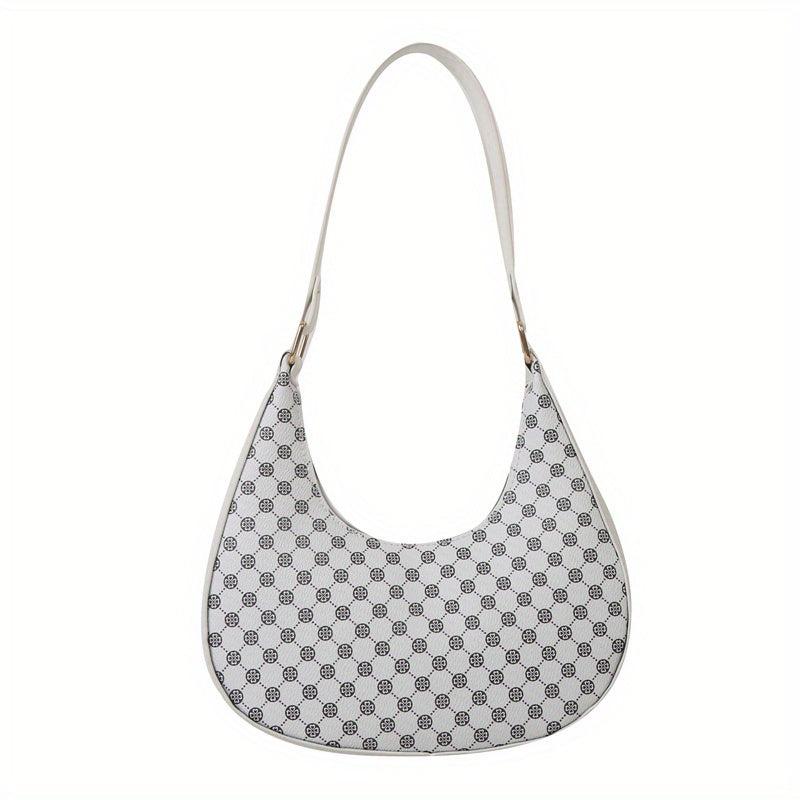 Vintage Crescent Shoulder Bag Classic Zipper Baguette Bag