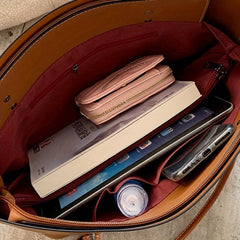 Retro Solid Tote Bag Large Capacity Shoulder Bag
