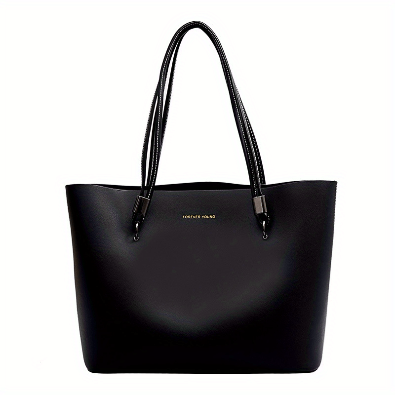 Retro Solid Tote Bag Large Capacity Shoulder Bag