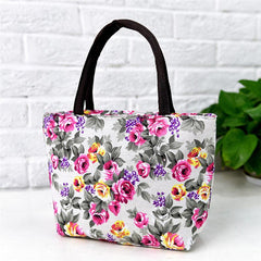 Floral Print Canvas Shoulder Bag Handbag