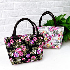 Floral Print Canvas Shoulder Bag Handbag