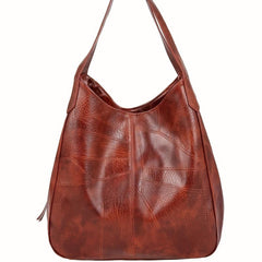 Vintage PU Leather Shoulder Bag Large Capacity Hobo Bag Double Strap Tote