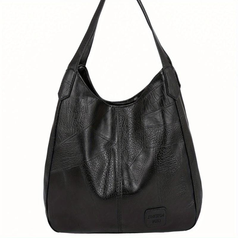Vintage PU Leather Shoulder Bag Large Capacity Hobo Bag Double Strap Tote