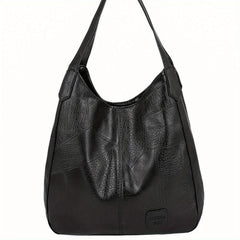 Vintage PU Leather Shoulder Bag Large Capacity Hobo Bag Double Strap Tote