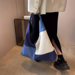 Block Shoulder Bag Large Capacity Durable Underarm Bag