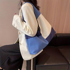Block Shoulder Bag Large Capacity Durable Underarm Bag