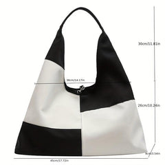 Block Shoulder Bag Large Capacity Durable Underarm Bag