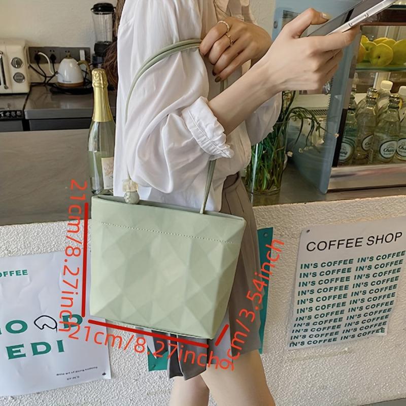 Compact Argyle Shoulder Bag for Women
