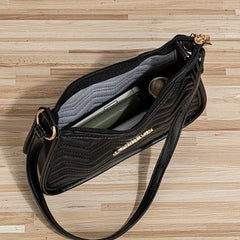 Faux Leather Zipper Shoulder Bag Solid Underarm Bag