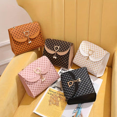Mini Retro Square Crossbody Bag PU Leather Textured Bag