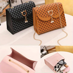 Mini Retro Square Crossbody Bag PU Leather Textured Bag