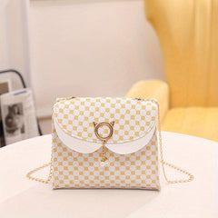 Mini Retro Square Crossbody Bag PU Leather Textured Bag