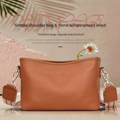 Litchi Embossed Crossbody Bag Vintage Leather Purse Women's Handbag