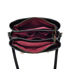 Block Butterfly Pendant Shoulder Bag Large Capacity PU Leather Handbag
