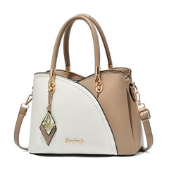 Block Butterfly Pendant Shoulder Bag Large Capacity PU Leather Handbag