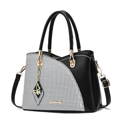 Block Butterfly Pendant Shoulder Bag Large Capacity PU Leather Handbag
