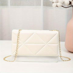 Argyle Embossed Crossbody Bag Acrylic Chain Small Square Purse